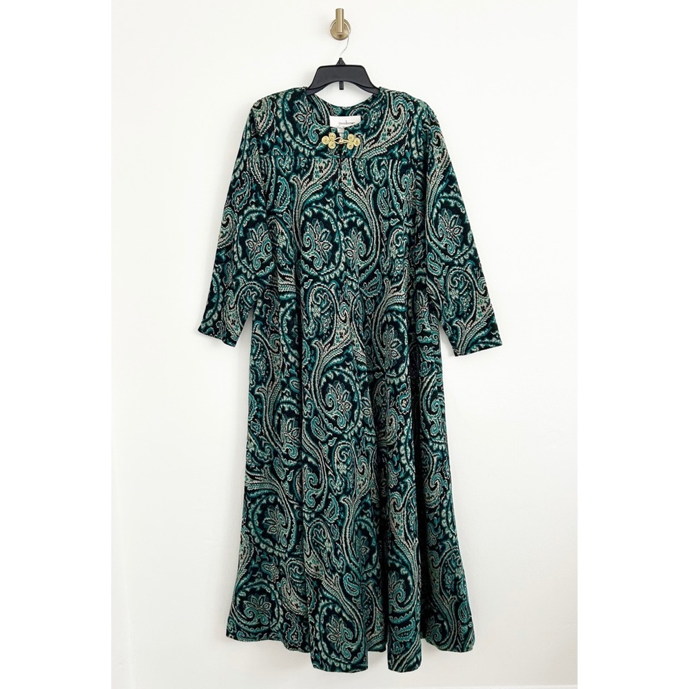 Vintage David Brown for Saks Knit Paisley Caftan Size Large (L)